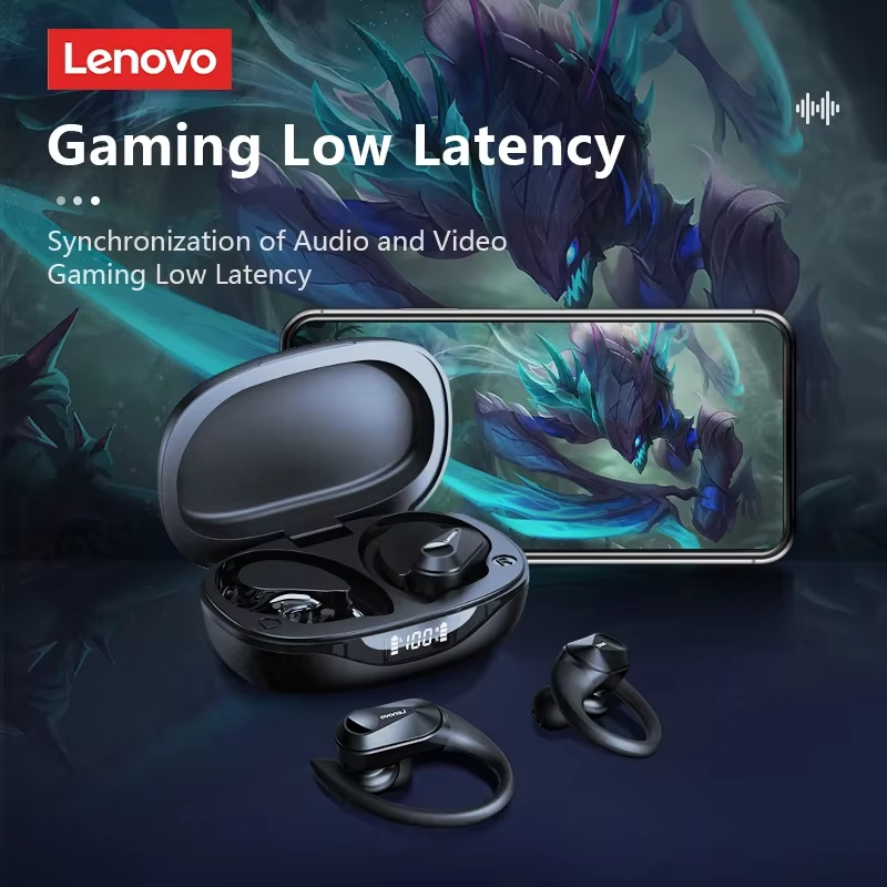 Lenovo Original LP75 TWS Bluetooth 5.3 Headphones Wireless Music Earphones LED Digital Display Noise Reduction Game Earbuds New