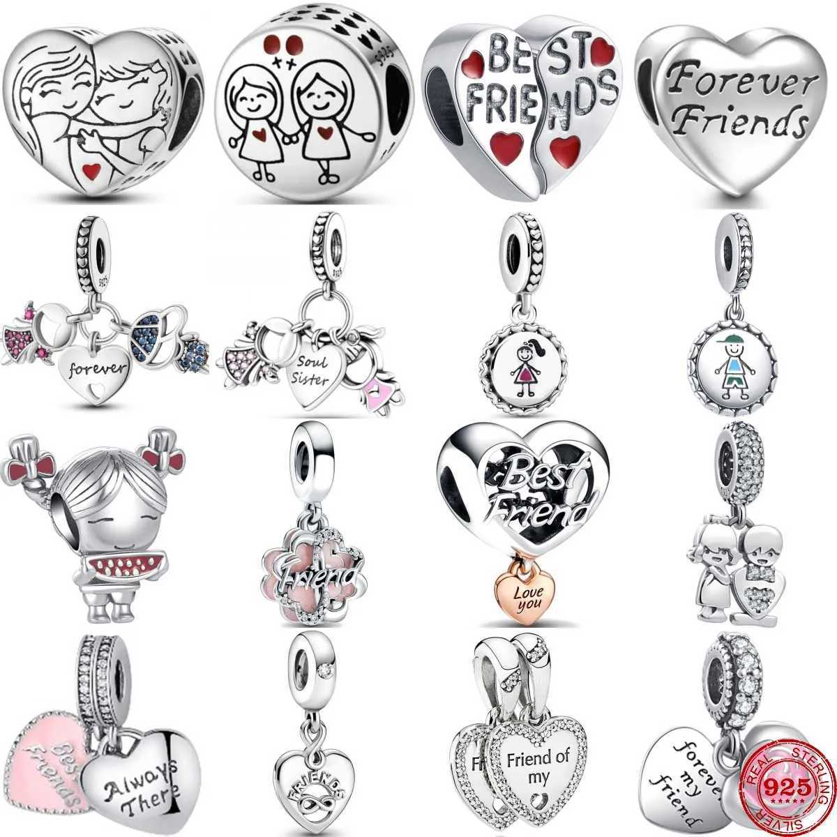 New 925 Sterling Silver Best Friend Soul Companion Dangle Charm Diy Fit Original Pendant Charm Bracelet Women Fashion JewelryXJ250523