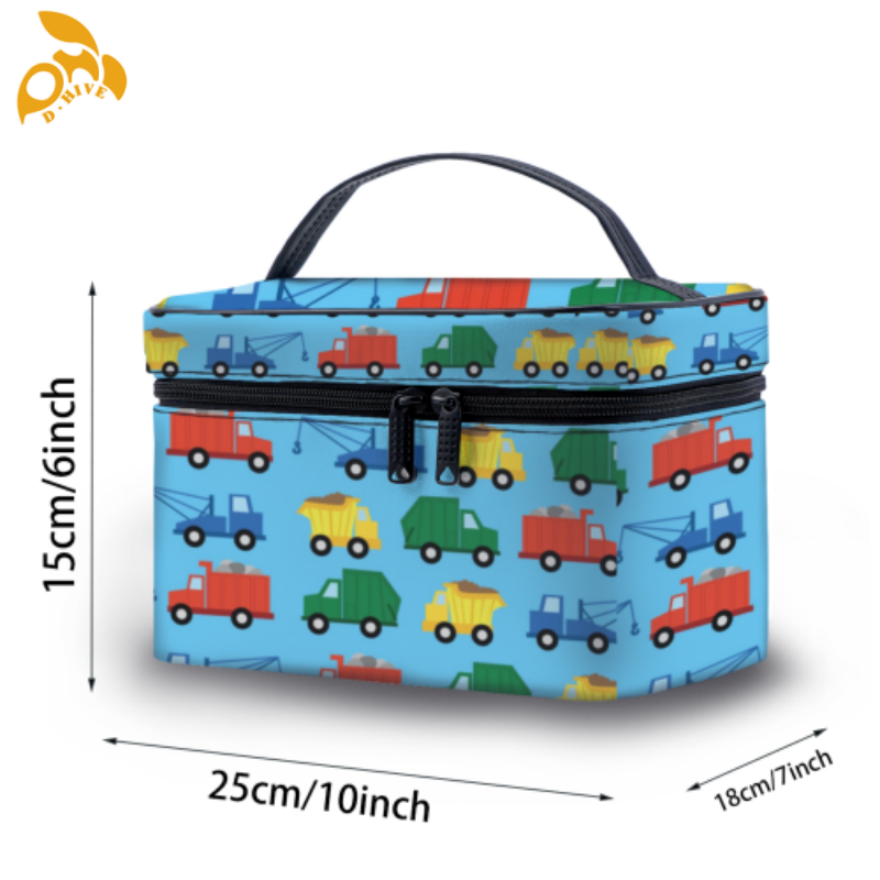 Free delivery. Designers customize lightweight high-quality full-print leather cosmetic bags in white and black