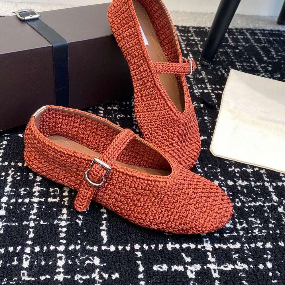 2025 new woven hemp rope single buckle ballet for women, flat and comfortable Mary Jane women's singles shoes