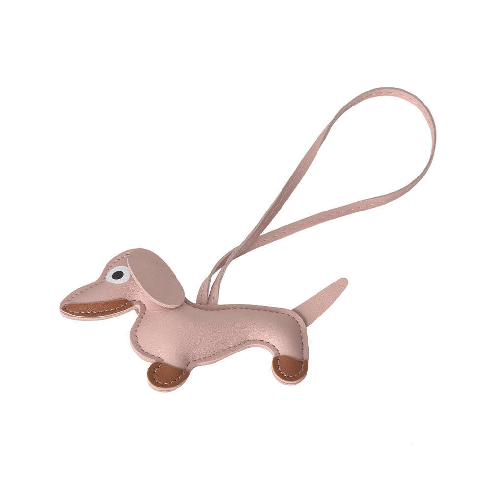 Sausage dog pendant cartoon puppy bag leather creative keychain mobile phone hanging decoration gift accessories