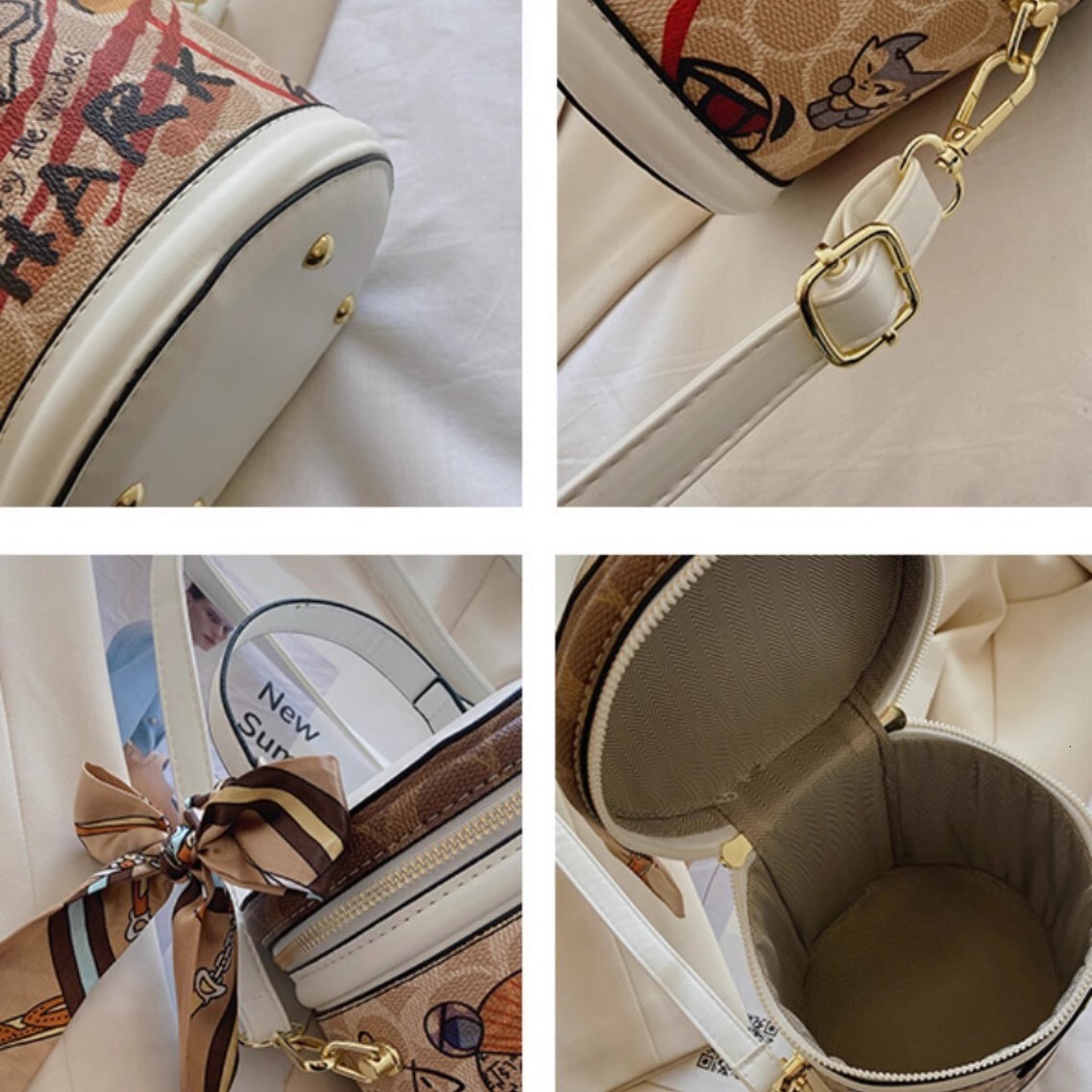 2025 New Outdoor Style Luxury Free Delivery Designer Bag ZR Bucket For Women New Graffiti Rich Cylinder Premium Handheld Women's Crossbody Small 