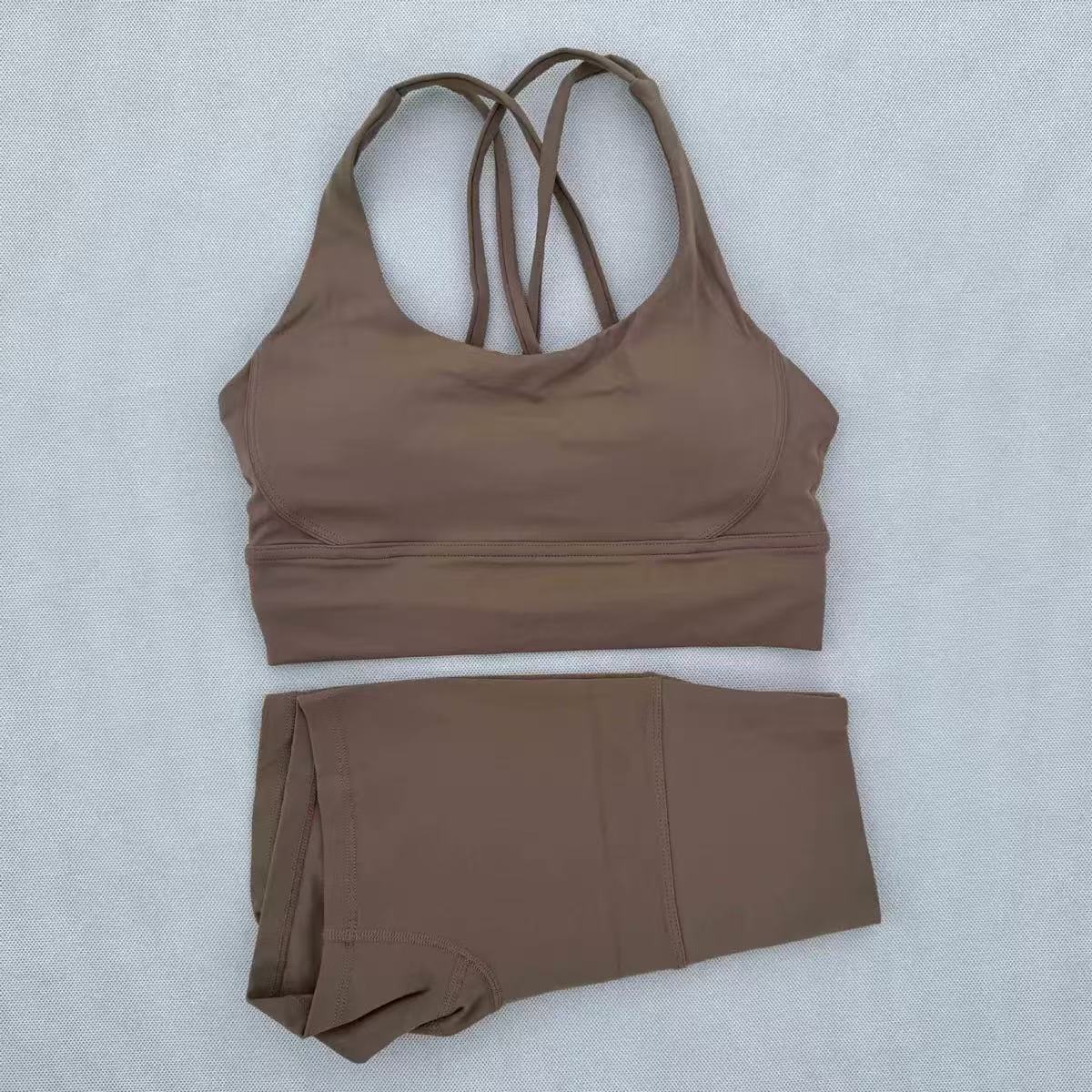 New Styles Women Yoga Sets Push Up Fit ness Hotty Biker Shorts Sports Back Cross High Waist Elastic Sportswear Outfits Gym Suits Cloth Running Workout