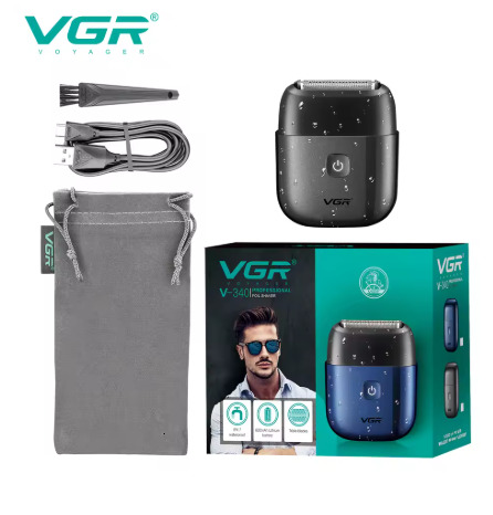 VGR Hair Shaver Professional Razor Electric Shaver Portable Beard Trimmer Waterproof Shaving Machine Mini Shaver for Men V-340