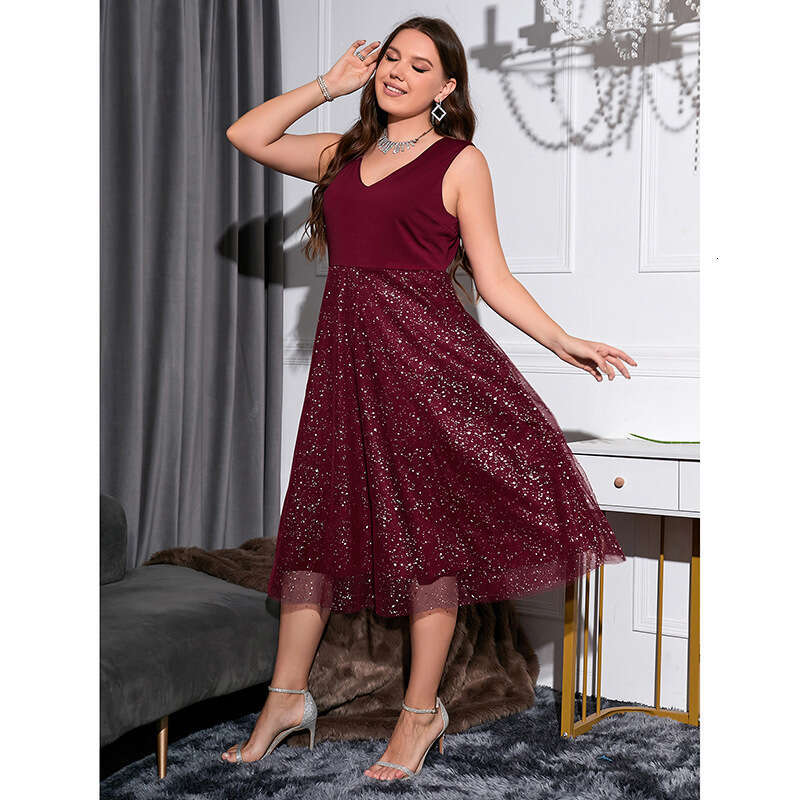 Halter Whit Maxi Dresses New Summer Intellectual Women S Large Size V Neck Elegant Slim Fit Polka Dot High End Dress For Women Prom Sexy Dress