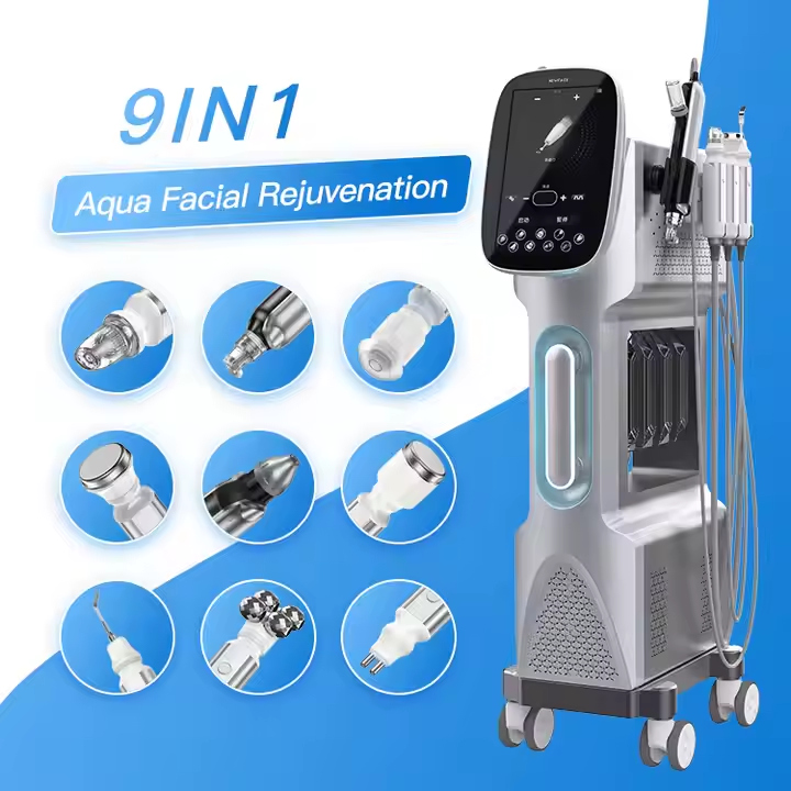 Professional 9 IN 1 Skin Care Device with Oxygen Injection and Roller Speed Lift for Anti-Wrinkle
