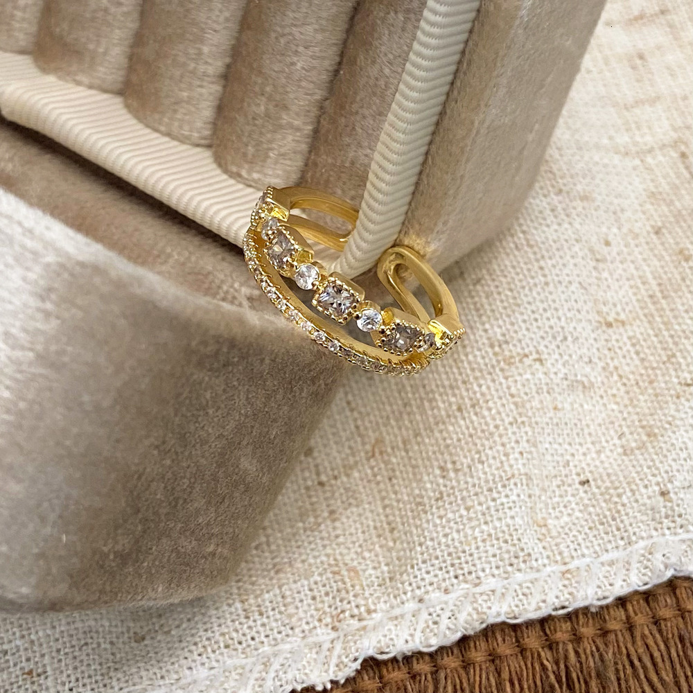 Band Snake Rings For Women Men Punk Hip Hop Open Adjustable Gold Plated Ring Stainless Steel Zircon Aesthetic Jewelry anillos Homme High quality gold 