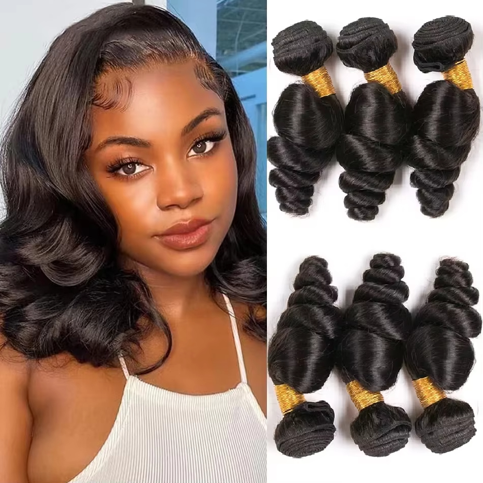 Loose Wave 3 Bundles 18 Inch Raw Virgin Unprocessed 100% Human Hair Brazilian Loose Deep Wave Human Hair Bundles Extensions Tissage Loose Peruvian Wea