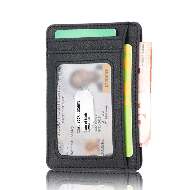 RFID Blocking Mens Leather Wallet Slim Credit Card Holder Business Male Portable Mini Travel Purse For Man 250521
