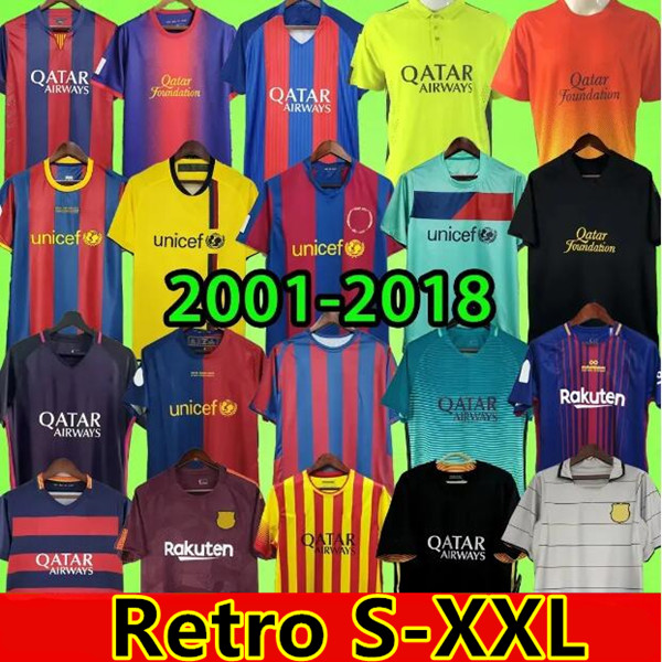 barcalona Retro Soccer Jerseys RONALDINHO A.INIESTA 01 02 03 04 05 06 07 08 09 10 11 12 13 14 15 16 17 18 19 vintage football shirt T Barcelonaes 2006 2007 2008 2009 2010 2011