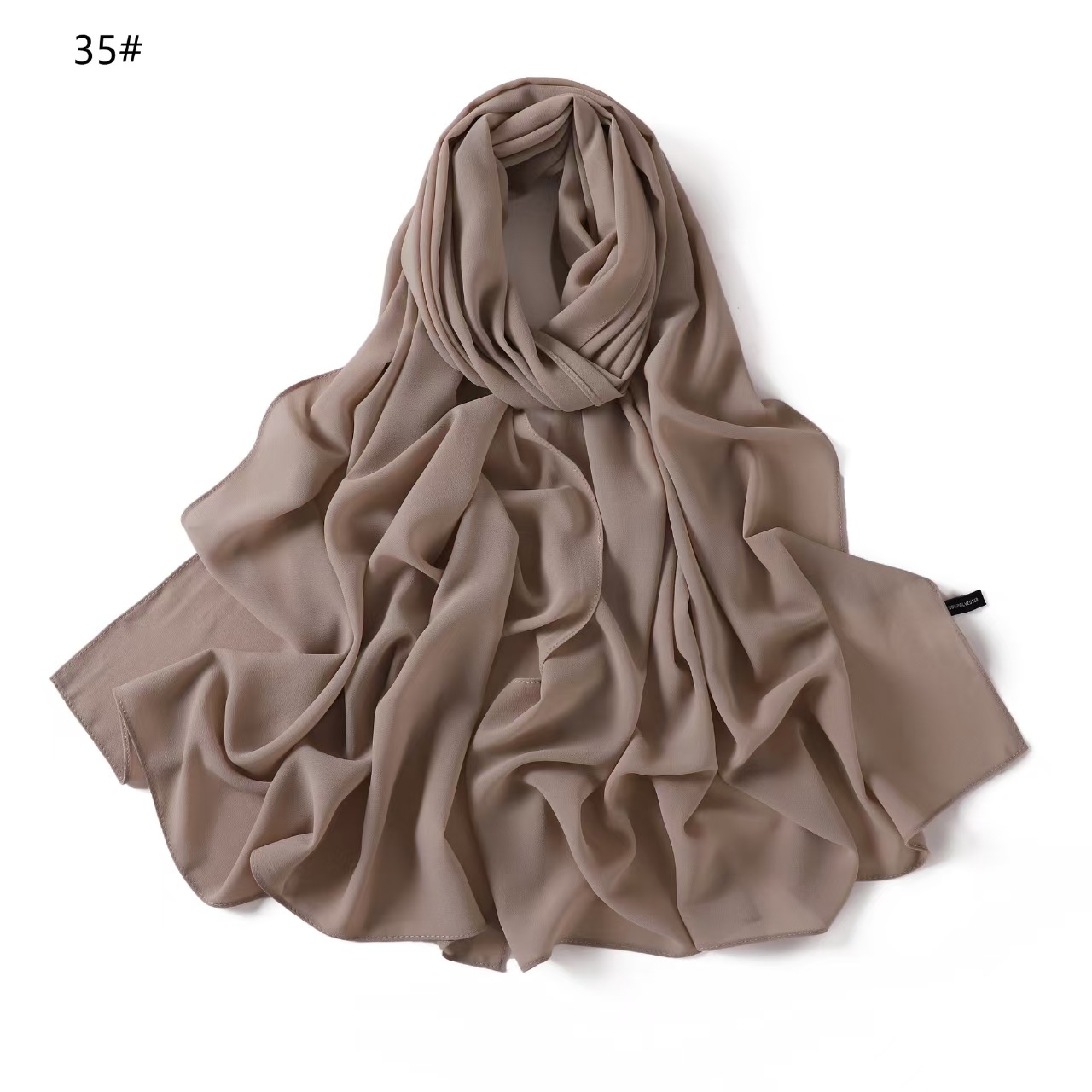 T781 corner edge solid color pearl chiffon long scarf good feel chiffon headscarf gauze scarf thin scarf