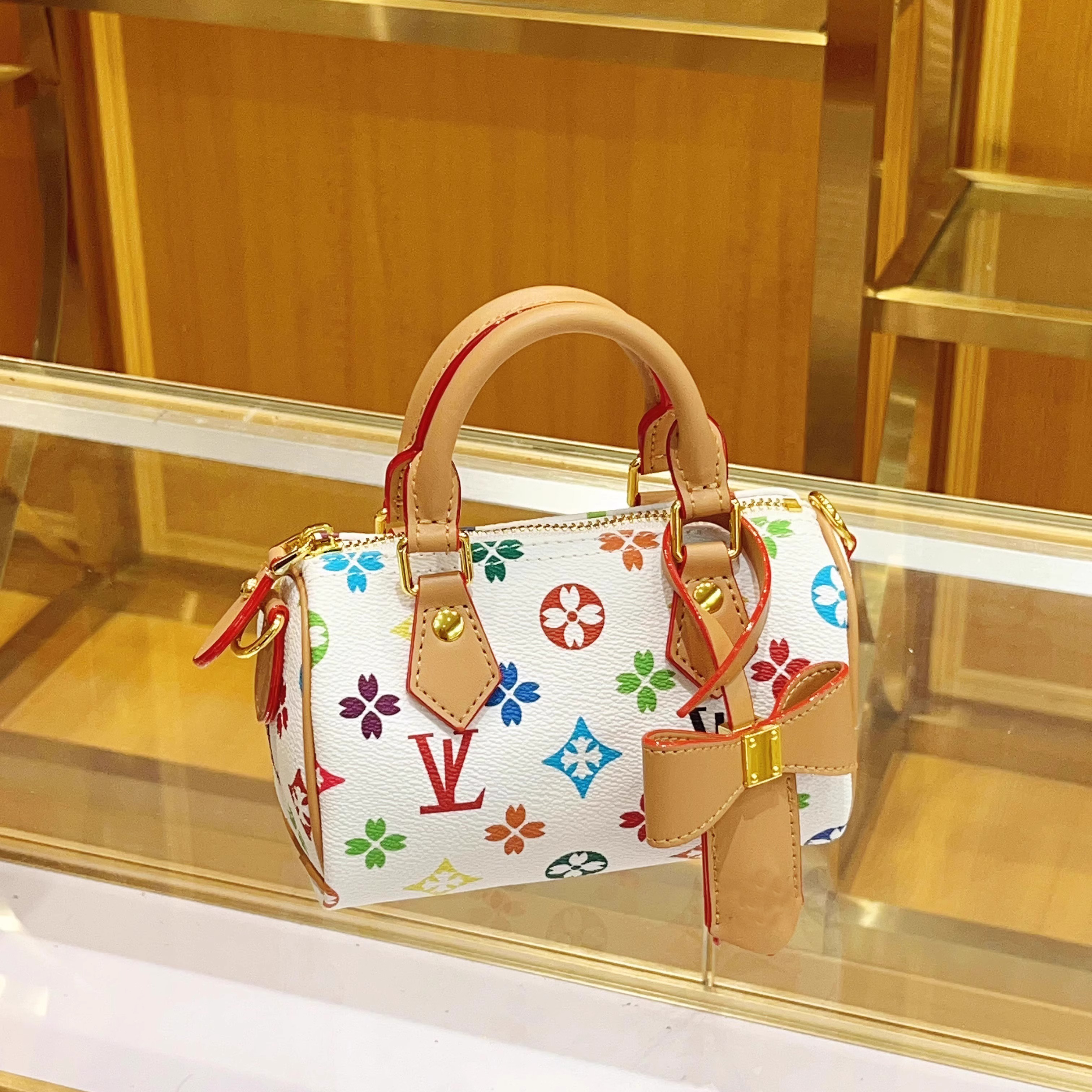 New Leathers Colorful Flower Pillow Travel Bag Women Leather Designer Speedyss classics presbyopia Shoulder Bags Crossbody handbags Totes pouch purse dhgate