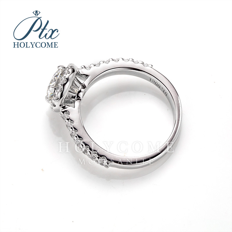 Women Moissanite Rings Classic 1ct D Vvs Moissanite Diamonds S925 Ring Jewelry White Gold Plated Sterling Silver Engagement Wedding Rings