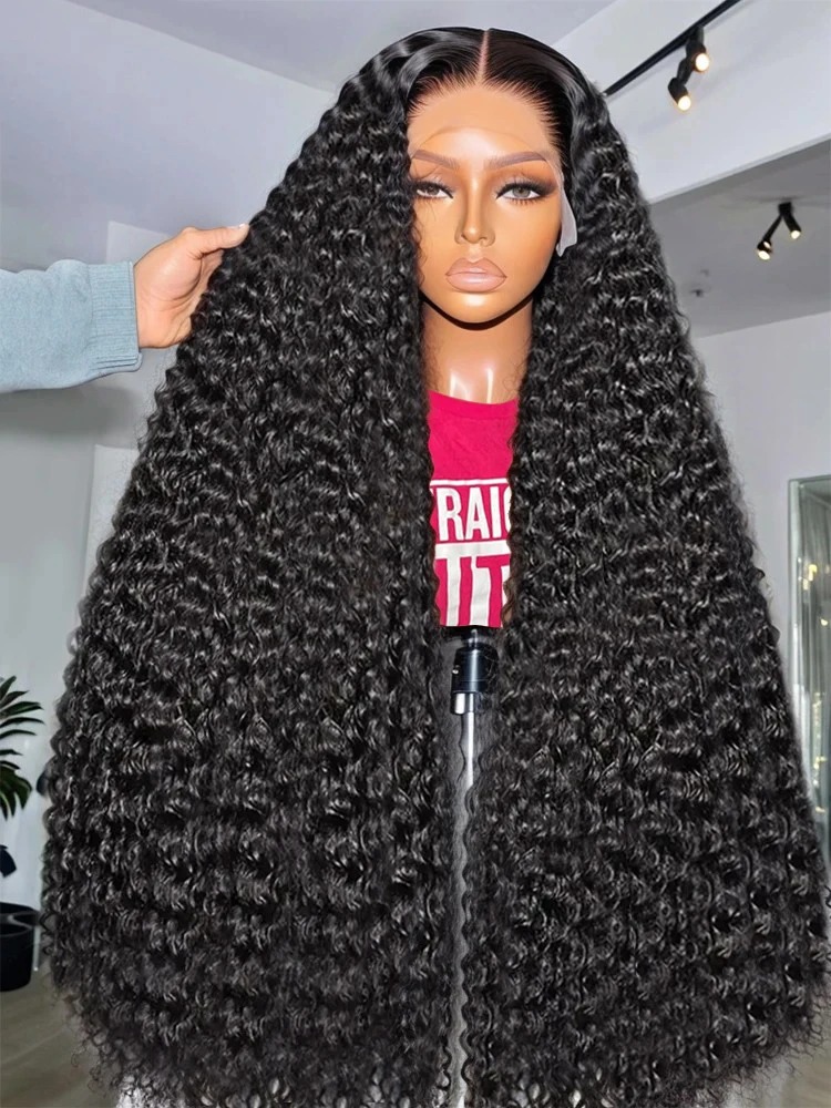 Transparent 250% Density Water Culry 360 Full Lace Frontal Wig Human Hair 40Inch Deep Wave 13x4 13x6 Hd synthetic Lace Front Wig For Women - view 3