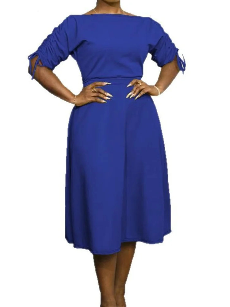 Wmstar Plus Size Two Piece Set Women Casual Bandage Sleeve Top and Dress Sets Summer Clothes Matching Wholesale Drop 250516Z