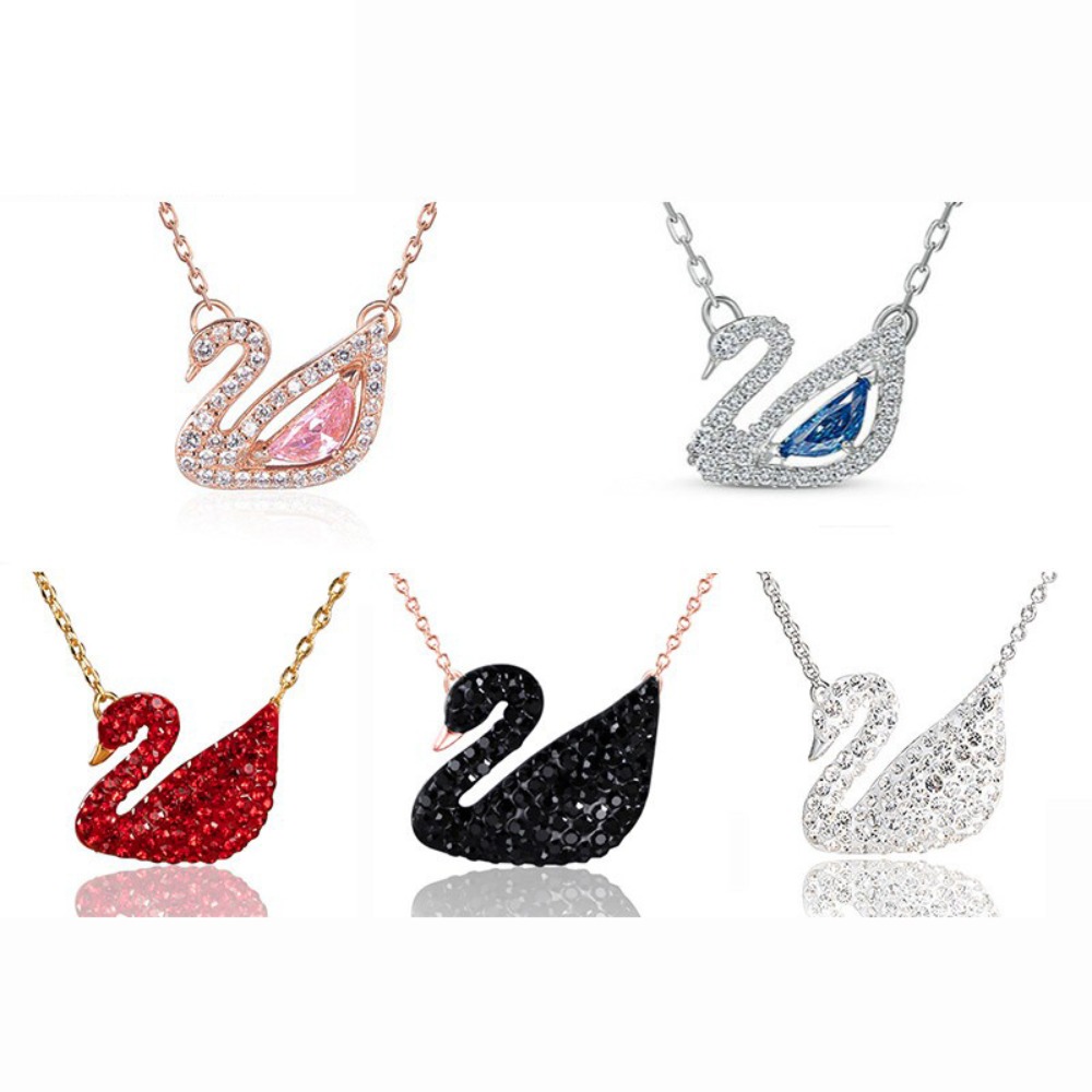 Designer Necklace Womens: Elegant Swan Pendant Collarbone Necklaces, Statement Chain Necklace in Multiple Colors, Lightweight Jewelry Gift