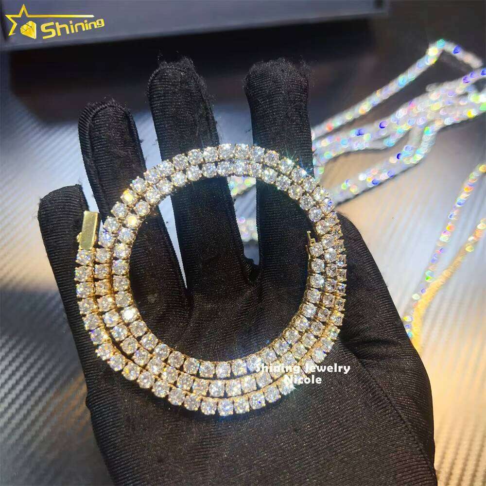 High Quality Wholesale Hip Hop Fashion Pass Dia Tester Stainless Steel Moissanite Tennis Chain