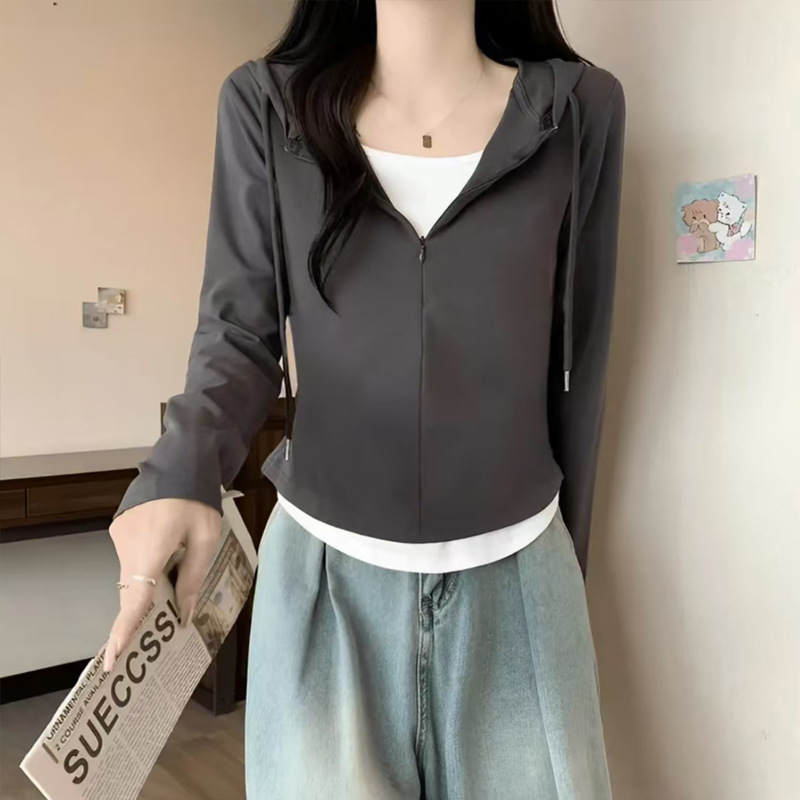 DO1906 Autumn new women's clothing Korean long-sleeved T-shirt women's tops Korean loose letter thin sweater women