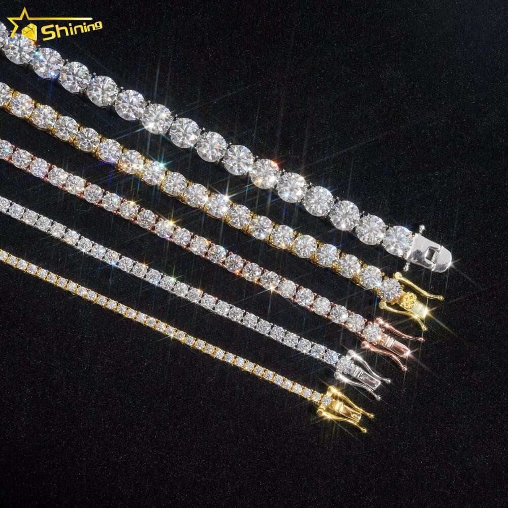 Wholesale Price Fine Bracelet Sier Gold Plated VVS Certificate Moissanite Tennis Chain Jewelry Sets Dropshipping