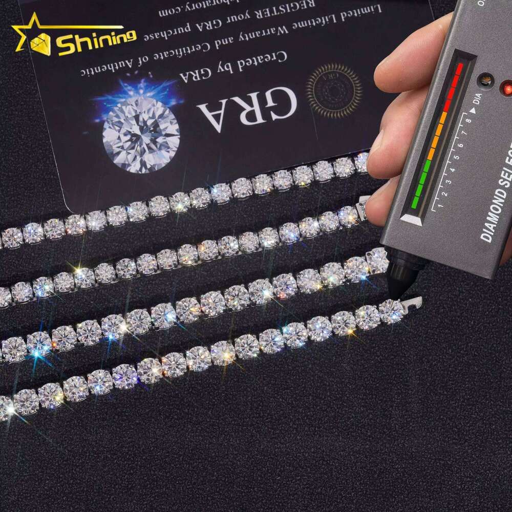 Ready To Ship VVS Silica Necklace Stainless Steel Tennis Chain Premium Jewelry Price