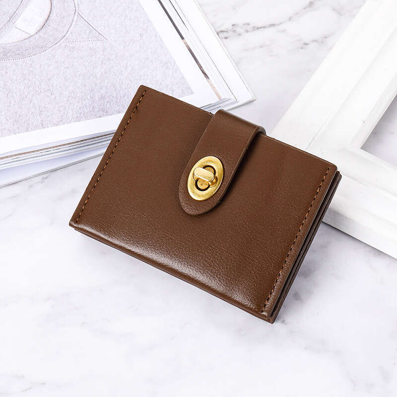 Japanese and Korean Small Short New Solid Color Simple High end Student Instagram Multi Card Thin Style Wallet Women's designer bag