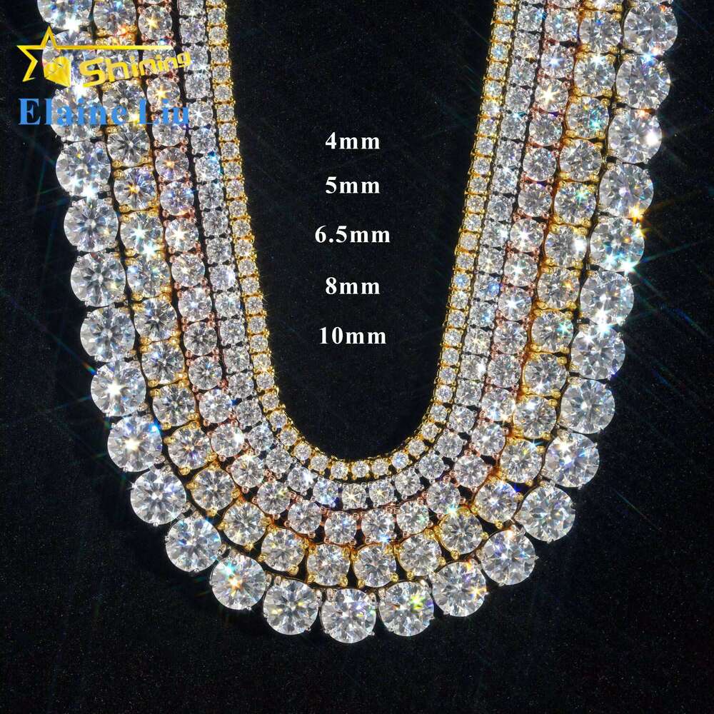 Wholesale Price RTS Bracelet Necklace Sterling Sier Vvs Moissanite Dia Hip Hop Jewelry Iced Out Tennis Chain