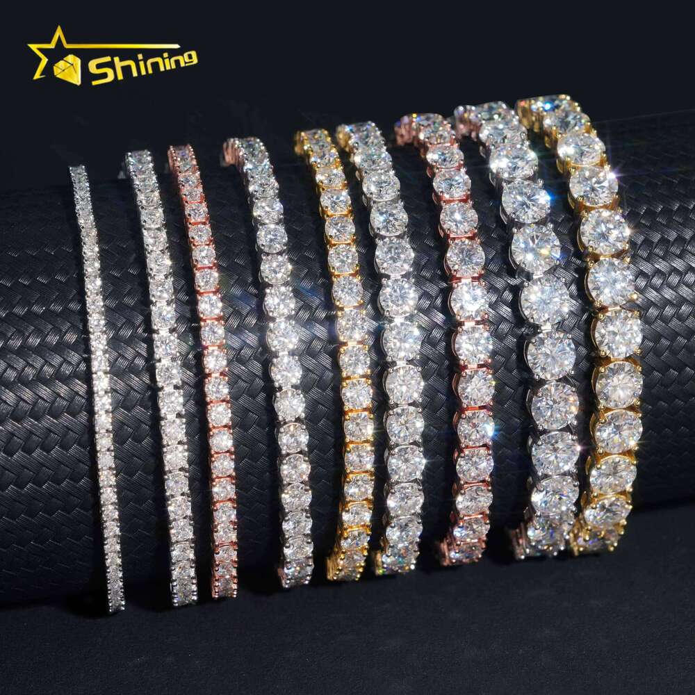 Classic Basket Fork Setting Sier VVS Bracelet Necklace Silica Tennis Chain