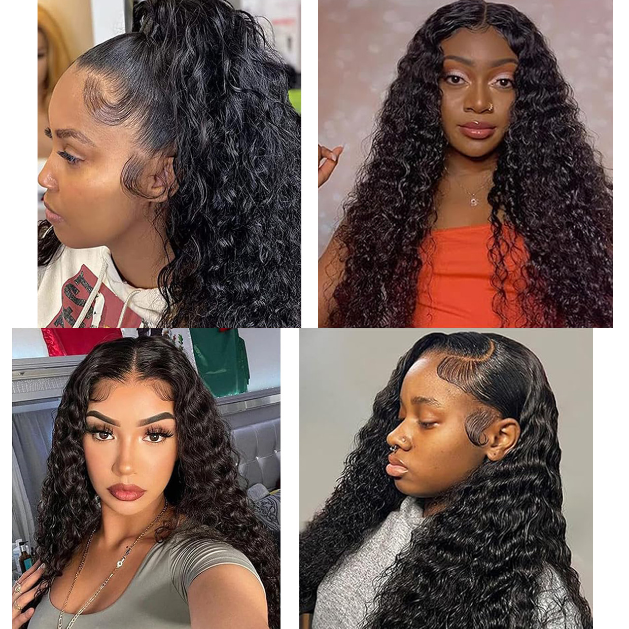 18 "-30" HD Lace wigs human hair 360 Deep Wave | Brazilian Wig suitable for black women 1B # pre pulled hairline natural baby hair 200% Dens