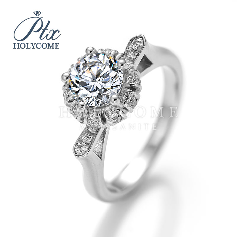 Women Ring Moissanite 925 Sterling Silver Diamond New Unique Design Engagement Jewelry 1CT D VVS Moissanite Gold Wedding Ring