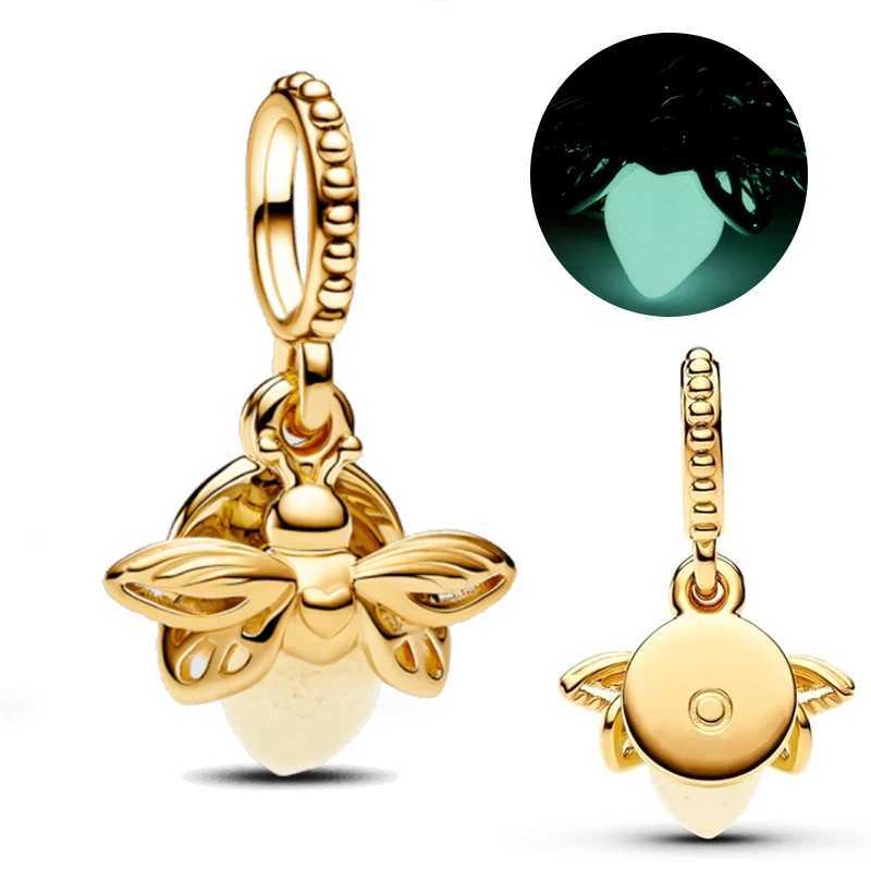 Glow Gold Firefly Charm Green Frog Forest Deer Bead For Original 3mm 925 Sterling Silver Bracelet DIY Birthday GiftXJ250523