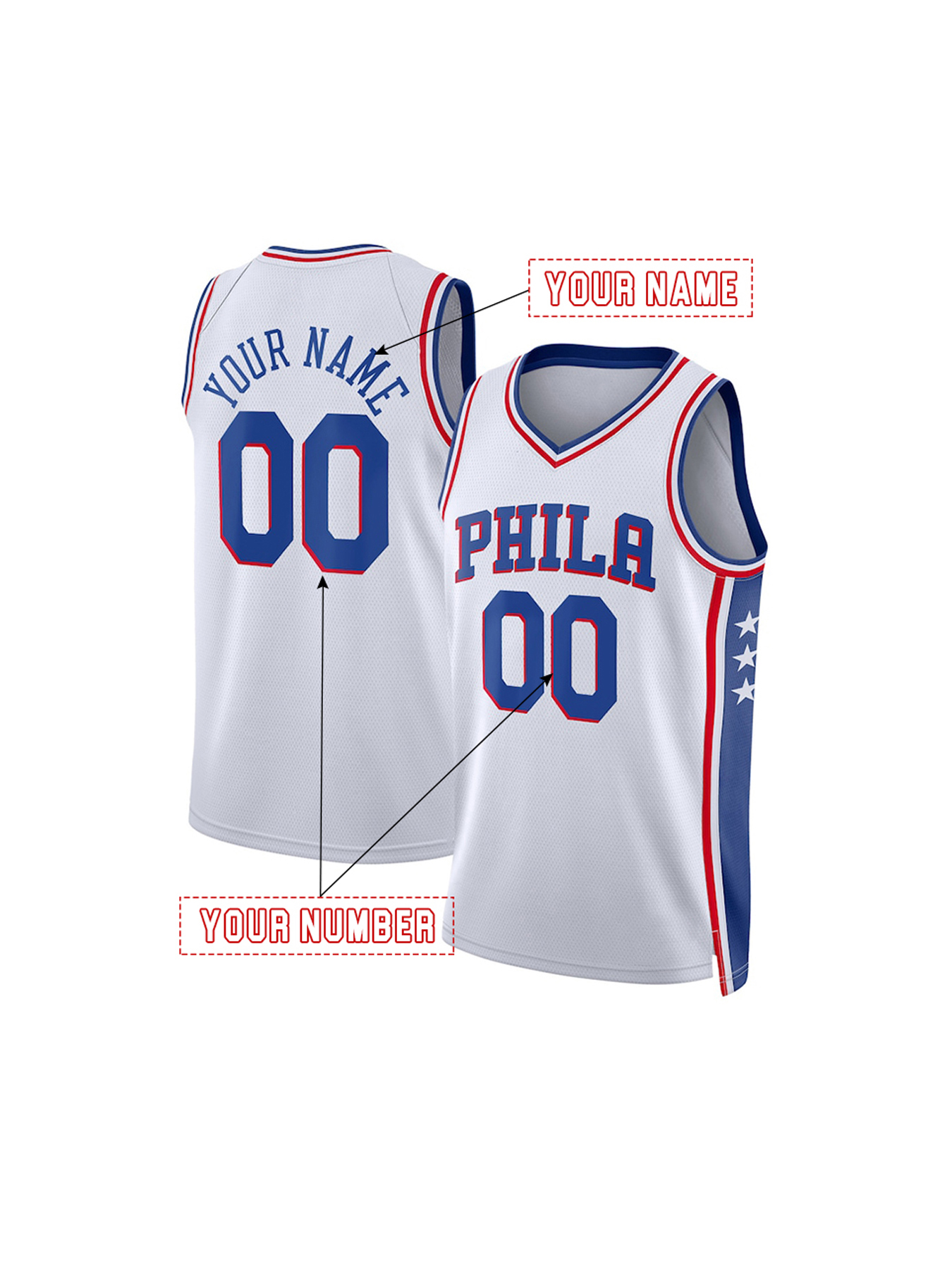 EMBIID 21 MAXEY 0 IVERSON 2024-25 City Basketball Jeresys McCain Harris Melton Batum Custom Stitched New Inform Embroidered Sweatshirt