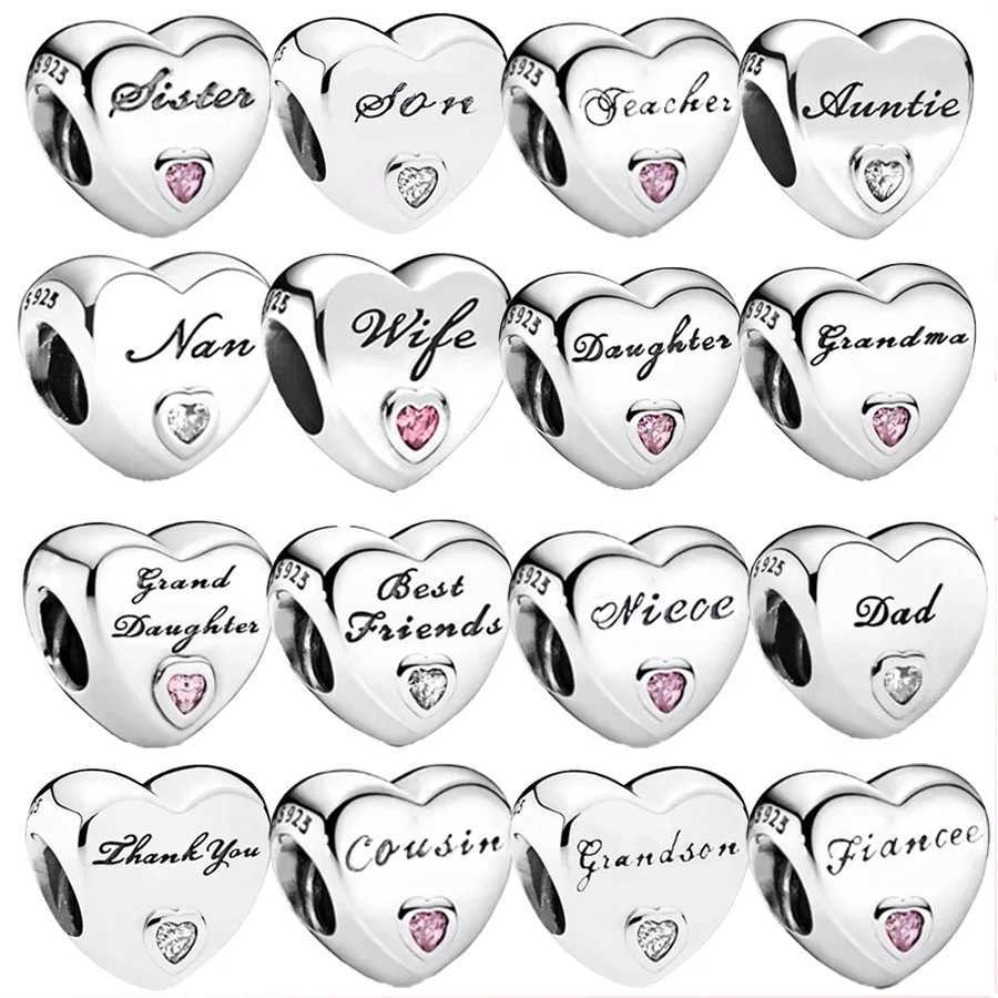 Authentic Forever Family Series Charm Sisters Uncle Dad Wife Bead Fit Original European 925 Sterling Silve Bracelet Jewelry GiftXJ250523