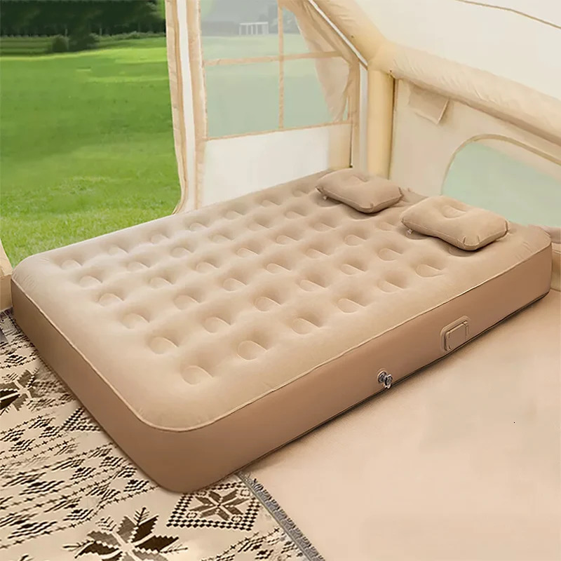 Queen Air Mattress with Built in PumpComfort Blow up Mattress Inflatable Mattress for Home Travel Camping Airbed 250514