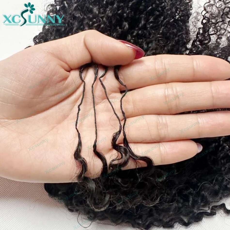 Invisible Knots Afro Kinky Curly Pre-Separated Knotless Crochet Human Hair With String Loop Chemical fiber hair