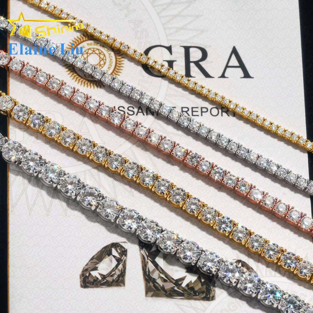 Wholesale Price RTS Bracelet Necklace Sterling Sier Vvs Moissanite Dia Hip Hop Jewelry Iced Out Tennis Chain