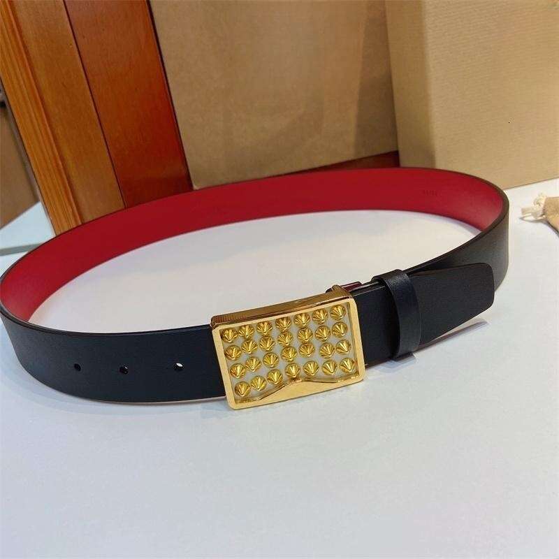 Rivet decoration boutique hardware versatile double-sided cowhide automatic buckle business pants belt 3.5cm