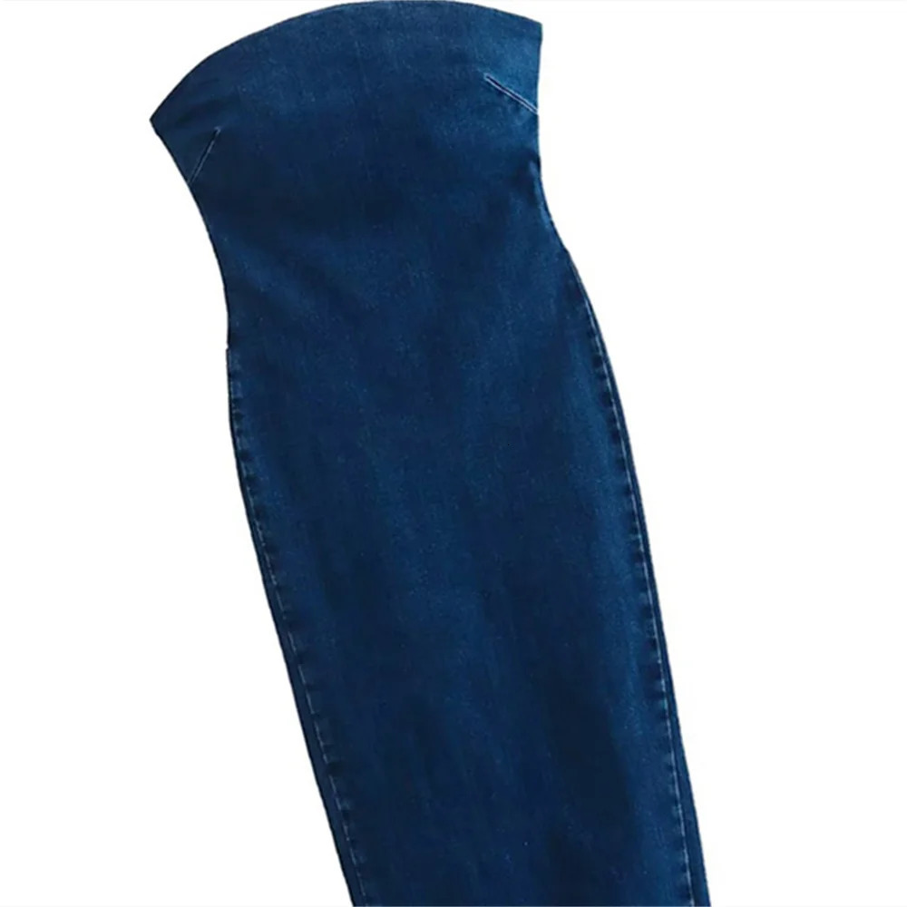 UNIZERA Womens One Word Neck strapless tight fitting and slimming denim dress for spring summer womens clothing 250522
