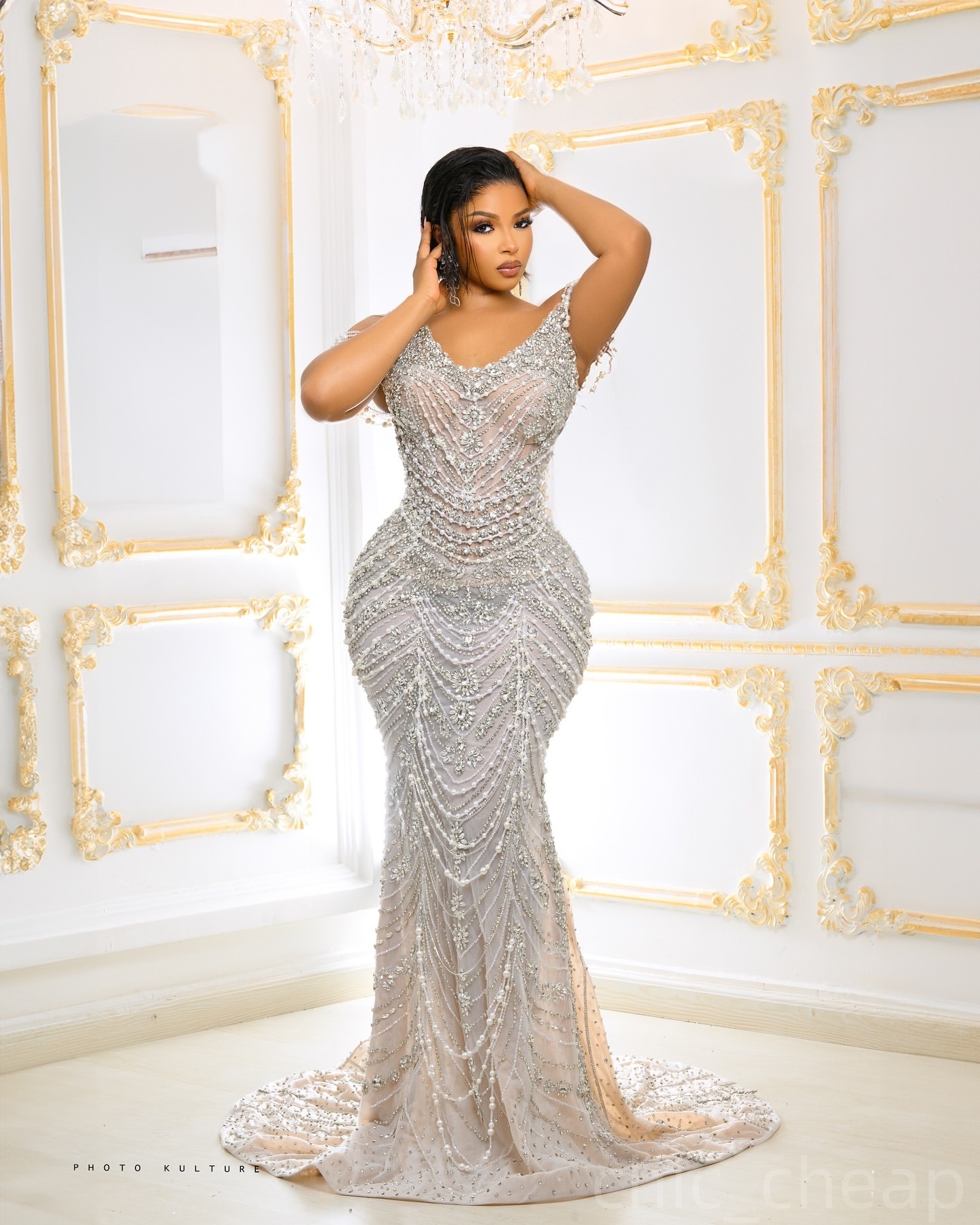 Ivory Mermaid Prom Dresses 2025 Pearls Crystals Beadings Sparkly Evening Formal Party Second Birthday Engagement Gowns Plus Size Dress For Special Occ