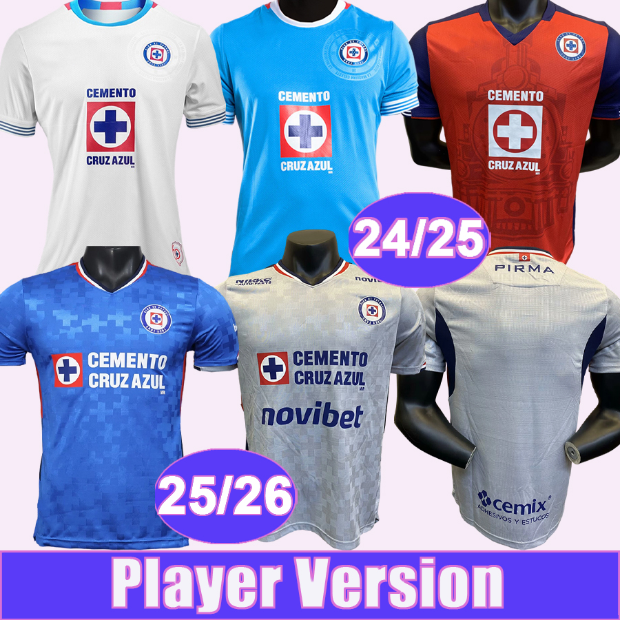 24 25 26 Cruz Azul Mens Player Version Soccer Jerseys SEPULVEDA DITTA LIRA GUTIERREZ RIVERO RODRIGUEZ VARGAS ROTONDI Home Away 3rd Football Shirts
