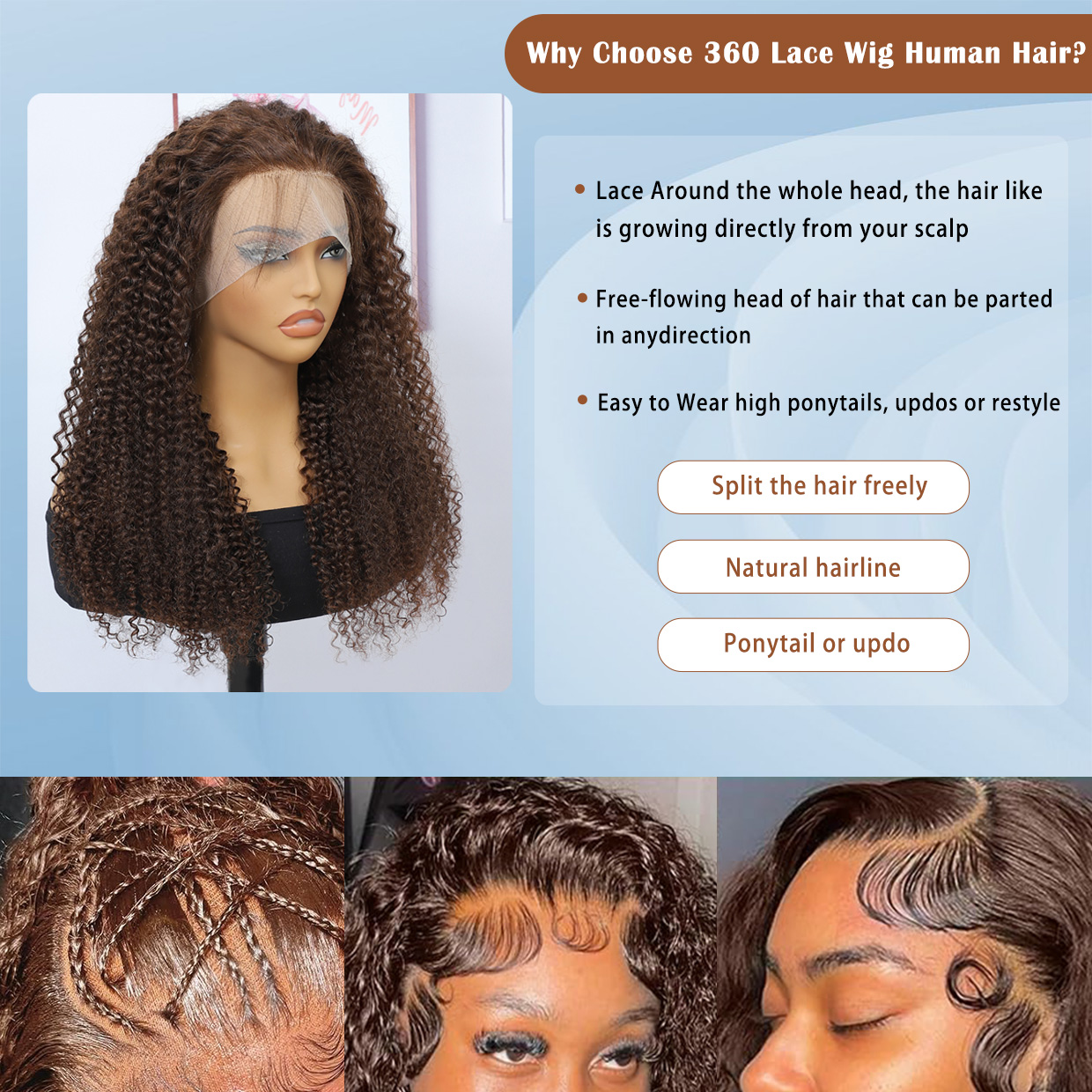 High-Quality Natura wigs human hair 360, human hair waterwave wig Perfect Fit & Comfortable Design for Black Women's Hairstyles