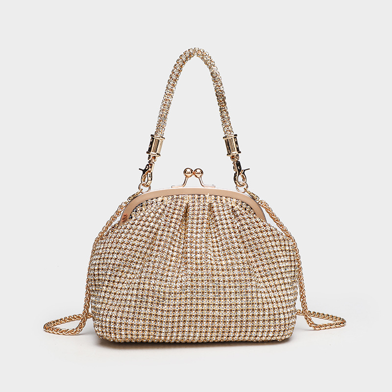 Designer Fashionable Shell Chain Bag for Women - Sparkling Water Diamond, Casual, Versatile, Free Shipping