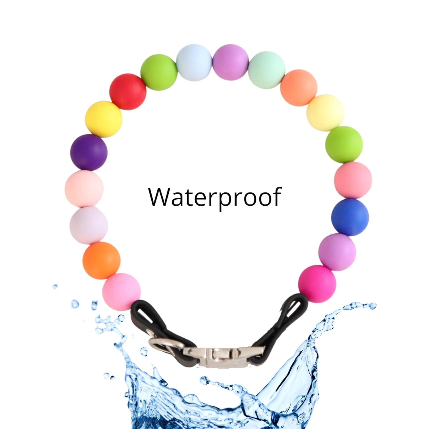 Pet Collar for Small Medium Dogs, Beaded Silicone Dog Necklace Handmade Girl Bling Colored Pearl Collar with Durable Metal Buckle, Cats Pretty Necklac