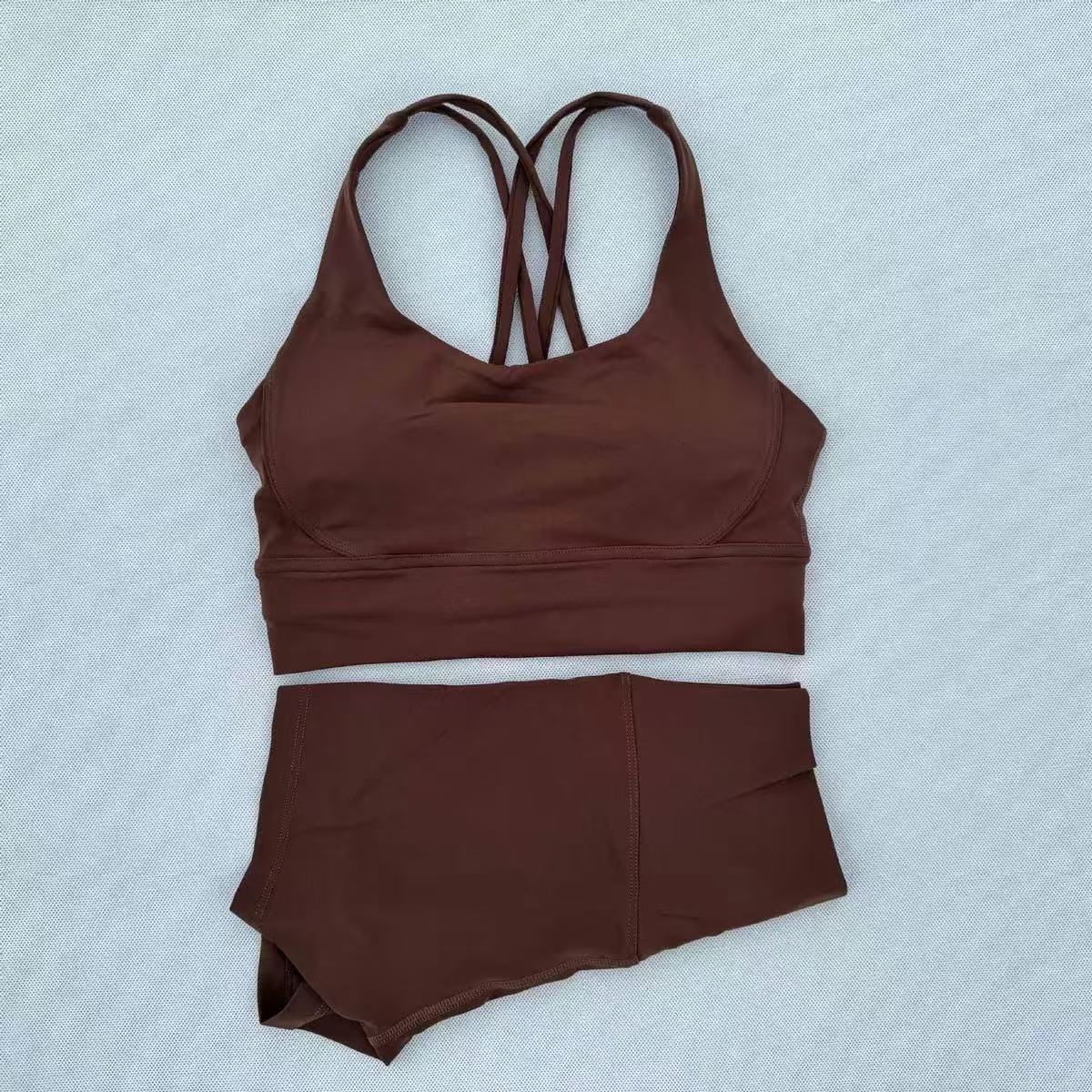 New Styles Women Yoga Sets Push Up Fit ness Hotty Biker Shorts Sports Back Cross High Waist Elastic Sportswear Outfits Gym Suits Cloth Running Workout