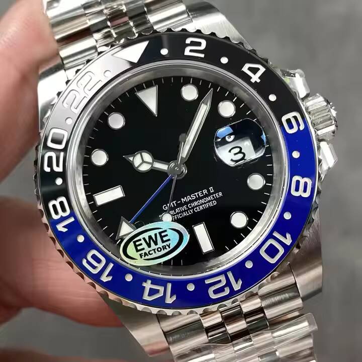 Super Clone High Quality es 40mm ARF Factory 904L Steel GMT Watch with ETA 3285 Movement Mechanical Dial Deep Blue Bezel