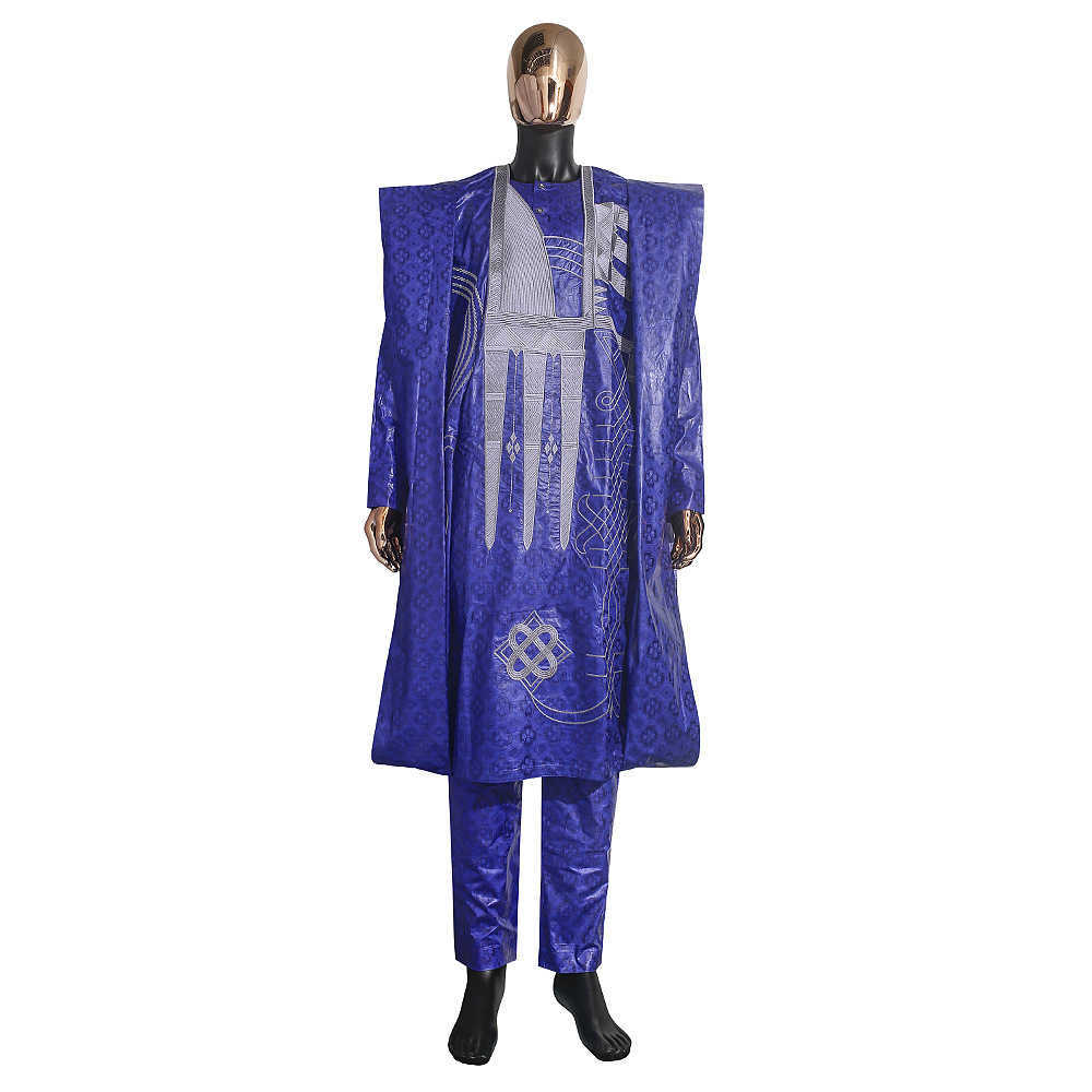 New African Mens Clothing Osaka Traditional Robe Embroidered Pink Top Pants Set Bazaar Muslim Wedding Party Costume X250313