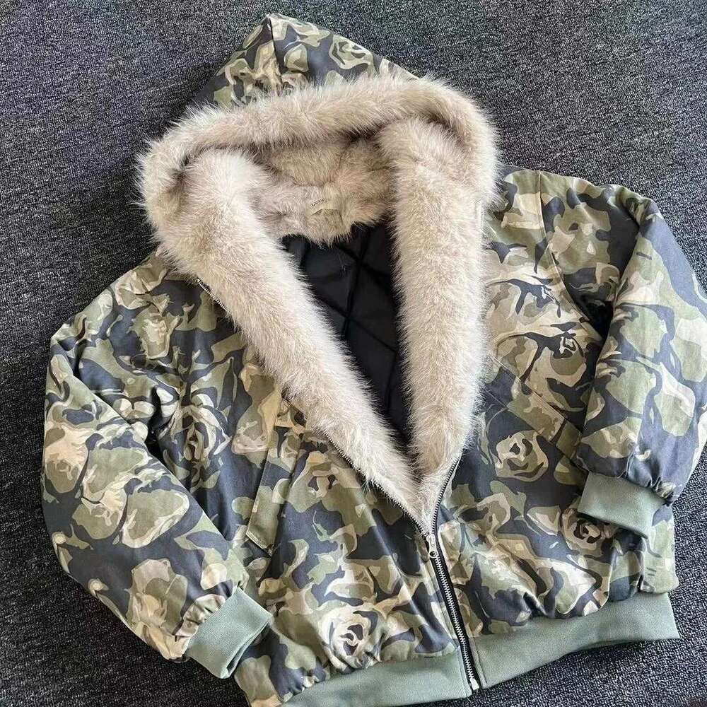 Coats Designer Women American Vintage Camouflage Plush Hat Jacket Y2k High Street Hip Hop Haruku Loose Women Make Old Hoodies Fashion Streetwear Desig