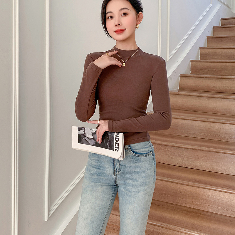 KC160 Autumn and winter new slim fit waist pure desire style hot girl long sleeve T-shirt top