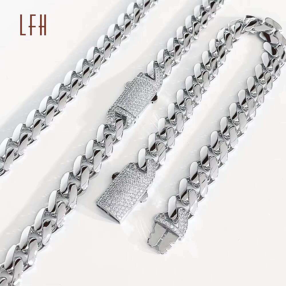 LFH Wholesale Pure Real Gold Miami Cuban K Necklace Hip Hop Chain Au750 Curb Bracelet Custom Au750 Chains For Men