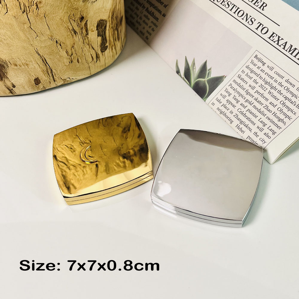 Designer Folding Double Side Metal Mirror Portable Hd Make-up Makeup Mirror with Gift Box For VIP Client