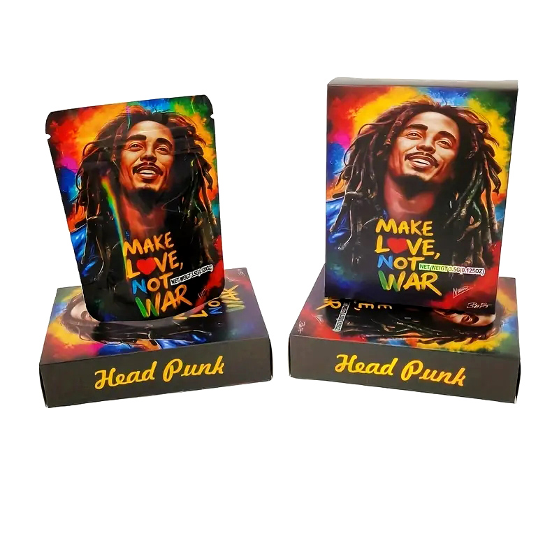 Customizable Empty Paper Packaging Kit with Zippered Mylar Bags for 3.5 Grams - Includes Heat-Sealable Containers